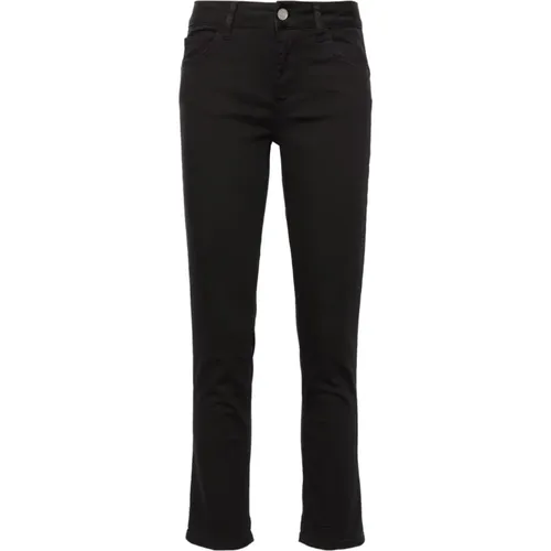 Twill Trousers with Rhinestone Embellishment , female, Sizes: W29, W31, W32, W30 - Liu Jo - Modalova