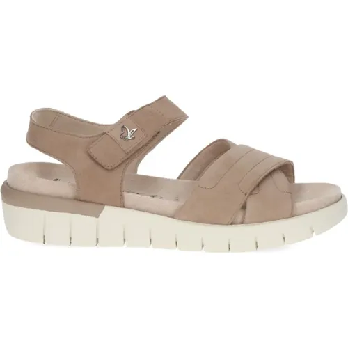 Braune Wildleder Casual Offene Sandalen , Damen, Größe: 37 EU - Caprice - Modalova