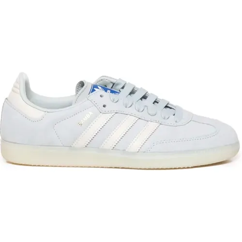 White Samba Calfskin Sneakers , male, Sizes: 4 UK - adidas Originals - Modalova