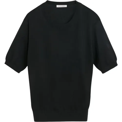 Schwarzes T-Shirt Lelle , Damen, Größe: S - By Malene Birger - Modalova