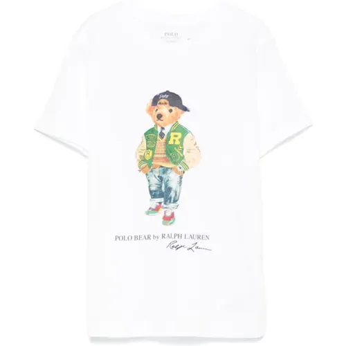 Weißes Polo Bear T-shirt Jersey - Ralph Lauren - Modalova