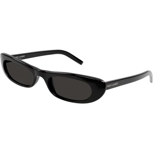 Runde Sonnenbrille aus schwarzem Acetat , Damen, Größe: 53 MM - Saint Laurent - Modalova