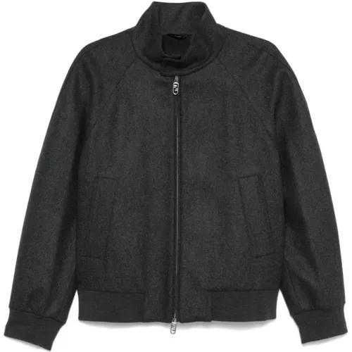 Melange Cashmere Blend Jacket , male, Sizes: L, XL - Fendi - Modalova