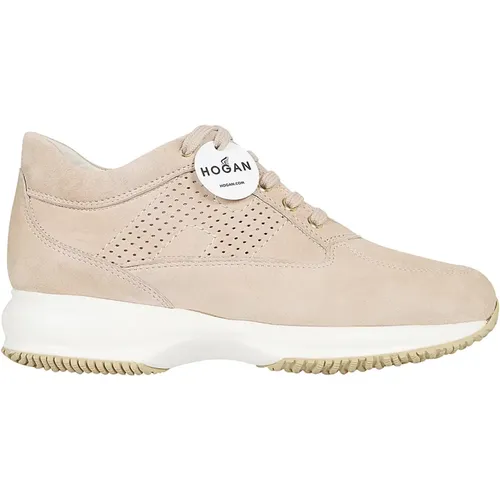 Leather Sneakers Nude & Neutrals , female, Sizes: 7 UK, 5 UK - Hogan - Modalova