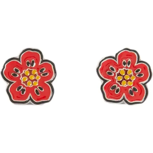 Rote Blume Schmetterlingsverschluss Messing Schmuck - Kenzo - Modalova