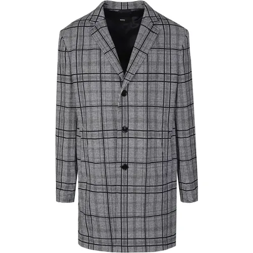 Shayne-J Glen Check Parka Coat , male, Sizes: 2XL - Boss - Modalova