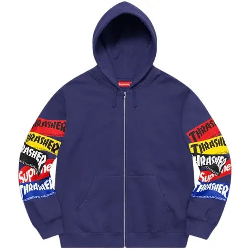 Limited Edition Multi Logo Zip Up Hoodie , male, Sizes: L, XL - Supreme - Modalova