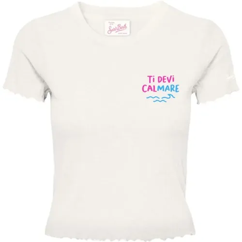 Cotton Elastane T-shirt , female, Sizes: XS, S - MC2 Saint Barth - Modalova