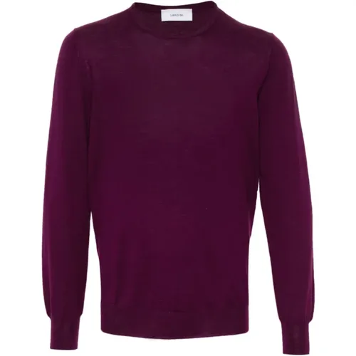 Plum Wool Jumper , male, Sizes: L - Lardini - Modalova