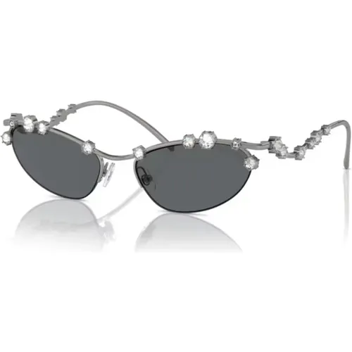 Silver/Grey Sunglasses Sk7016 , female, Sizes: 56 MM - Swarovski - Modalova