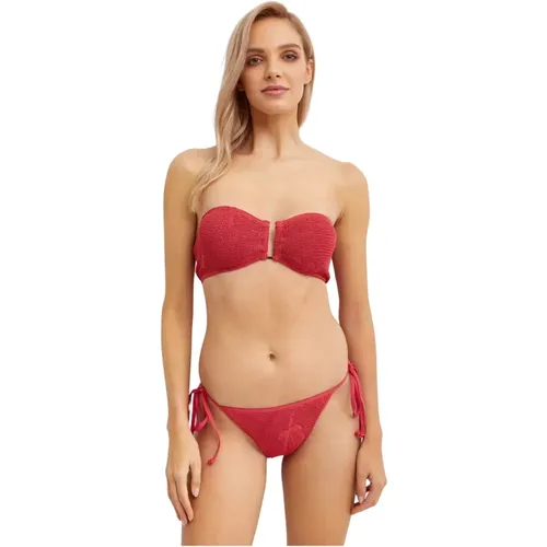 Bandeau Bikini Top mit Palmenmuster - Bond-Eye - Modalova