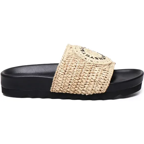 Rafia Rubber Sandals Black , female, Sizes: 4 UK, 6 UK, 5 UK, 3 UK - Stella Mccartney - Modalova