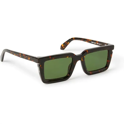 Havana Green Cat Sunglasses , unisex, Sizes: 52 MM - Off White - Modalova
