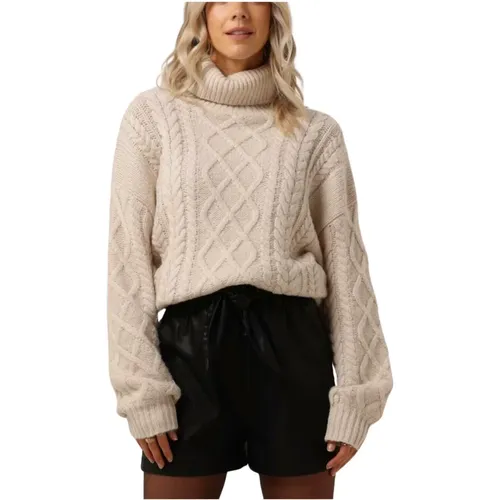 Zopfmuster Rollkragenpullover , Damen, Größe: L - Notre-v - Modalova