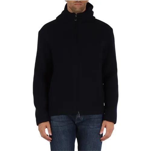 Short wool hooded coat , male, Sizes: 2XL, M, S, L - Emporio Armani - Modalova