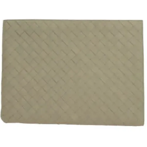 Green Leather Intrecciato Document Holder , male, Sizes: ONE SIZE - Bottega Veneta - Modalova