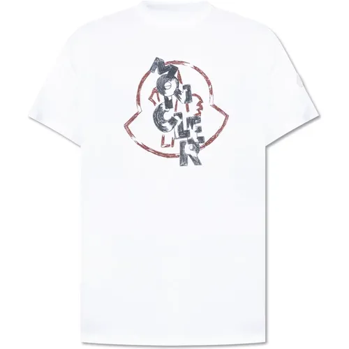 T-shirt with logo , male, Sizes: 2XL, L, M - Moncler - Modalova