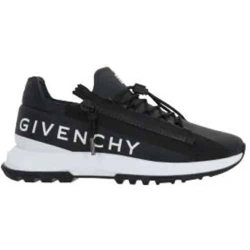 Schwarze Leder Low-Top Sneakers mit Logo-Print , Herren, Größe: 43 EU - Givenchy - Modalova