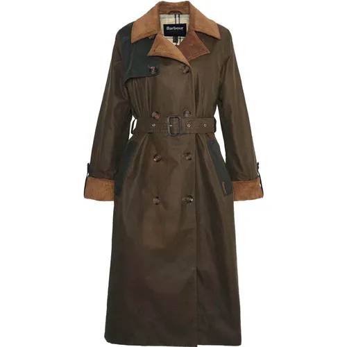 Gewachster Trenchcoat mit ikonischen Details , Damen, Größe: L - Barbour - Modalova