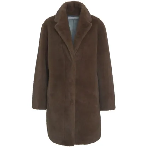 Faux Fur Coat mit Notched Lapels , Damen, Größe: XS - Bully - Modalova