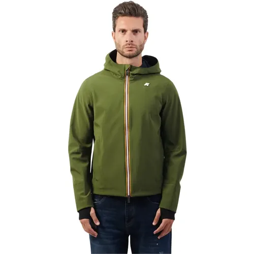 Grüne Urban Slim Jacke , Herren, Größe: S - K-way - Modalova