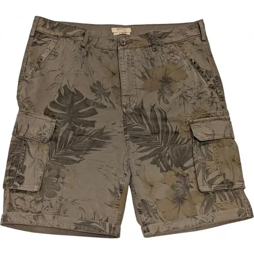 Bermuda-Shorts mit Blumenmuster Braun , Herren, Größe: XL - 40Weft - Modalova