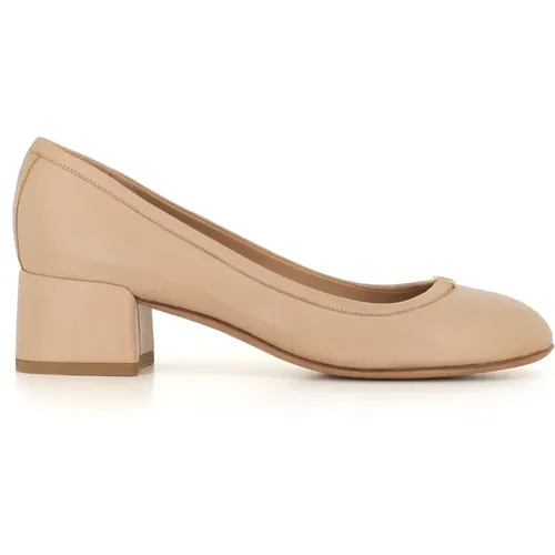 Nude Lederabsätze mit Gold Detail , Damen, Größe: 37 1/2 EU - Chloé - Modalova