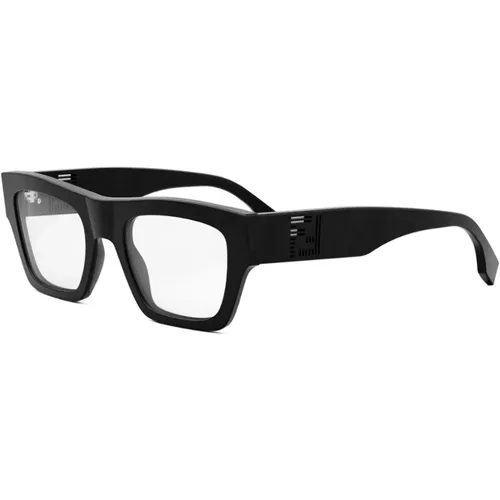 Quadratische Schwarze Acetat-Sonnenbrille , unisex, Größe: ONE Size - Fendi - Modalova