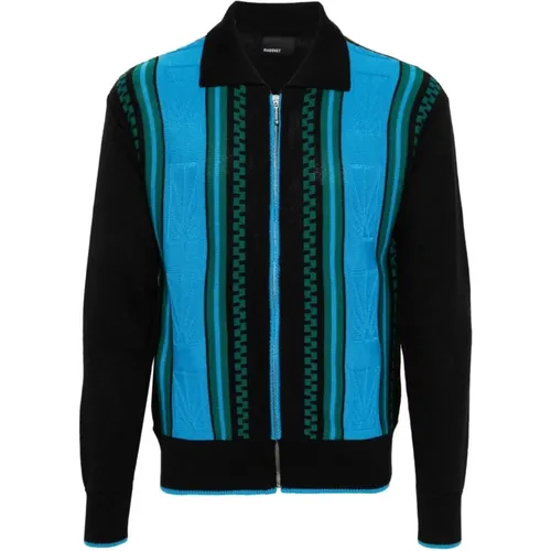 Jacquard Knit Zip Cardigan , male, Sizes: L, M - Rassvet - Modalova