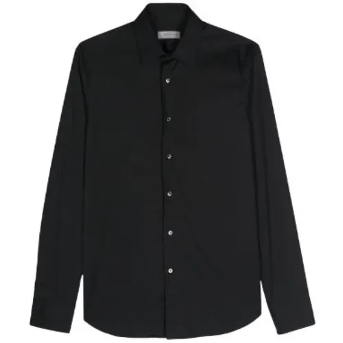 Schwarzes Baumwollmischung Klassischer Kragen Hemd , Herren, Größe: 4XL - Canali - Modalova