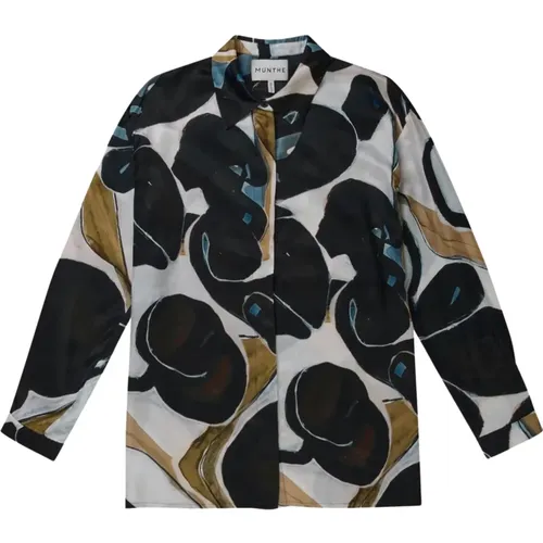 Laseia Oversized Shirt with All-Over Print , female, Sizes: L, M, S - Munthe - Modalova