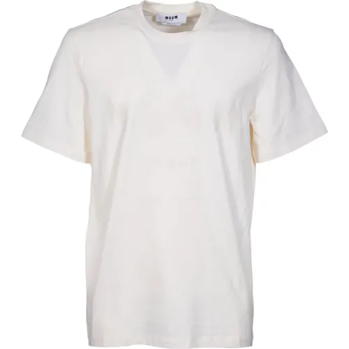 Ikones Weißes Crew-Neck T-Shirt , Herren, Größe: XL - Msgm - Modalova