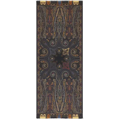 Paisley Print Wool Silk Scarf , female, Sizes: ONE SIZE - ETRO - Modalova