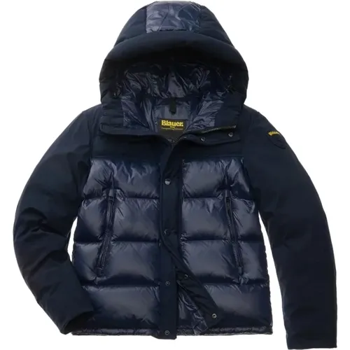 Nylon Polyester Jacke , Herren, Größe: M - Blauer - Modalova