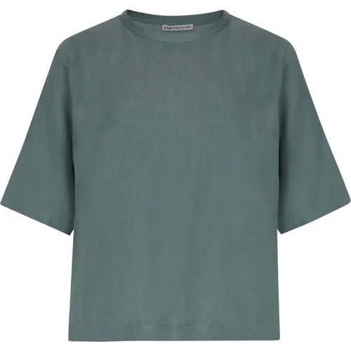 Diedra Shirt-Bluse in Grünem Cupro , Damen, Größe: L - drykorn - Modalova