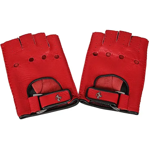 Gloves Touch-Strap Fingerless Design , male, Sizes: M - Ferrari - Modalova