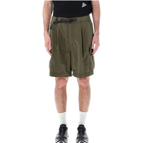 Khaki Cargo Shorts Ss24 , male, Sizes: L - And Wander - Modalova