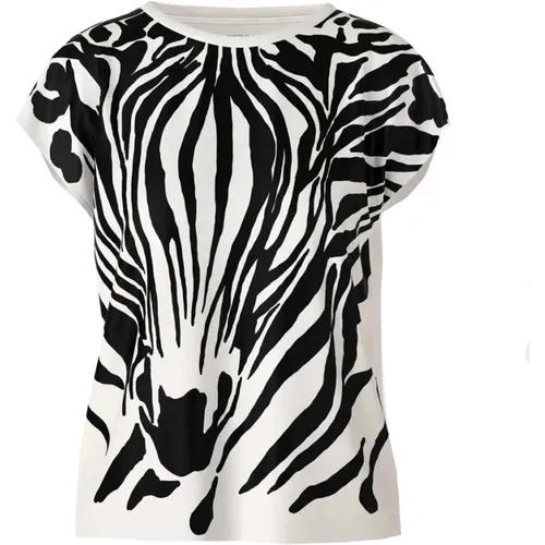 Offwhite Zebra Print T-shirt , Damen, Größe: XL - Marc Cain - Modalova