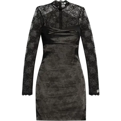 Schwarzes Kleid Aw24 Damenbekleidung , Damen, Größe: 2XS - Versace Jeans Couture - Modalova