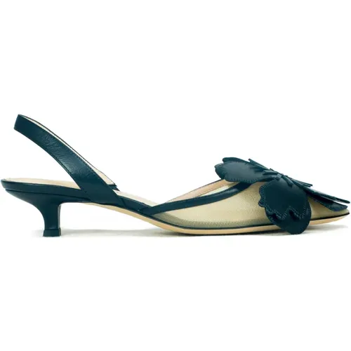 Mesh Slingback mit Lederaccessoire , Damen, Größe: 40 EU - Prosperine - Modalova