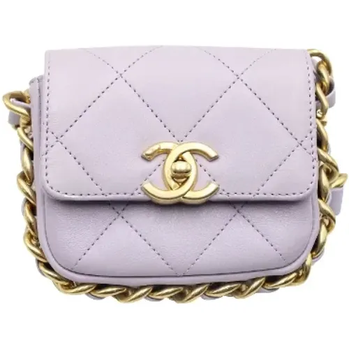 Pre-owned Lilla Leather Chanel Flap Bag , female, Sizes: ONE SIZE - Chanel Vintage - Modalova