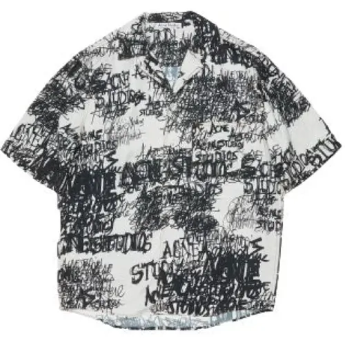 Seasonal Logo Print Button-Up Shirt , male, Sizes: L, M - Acne Studios - Modalova