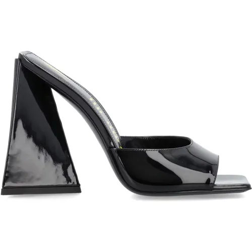 Schwarze Geschlossene Patent Mule Schuhe , Damen, Größe: 36 1/2 EU - The Attico - Modalova
