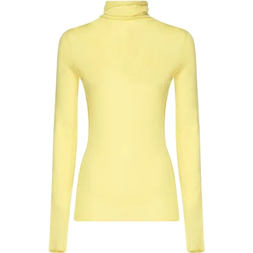 Gelber Rollkragenpullover Stilvoll Gemütlich , Damen, Größe: XS - pinko - Modalova