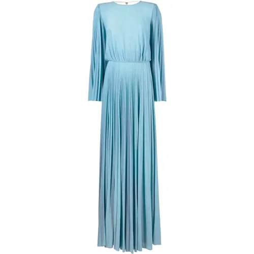 Red Carpet Dress with Pleated Sleeves , female, Sizes: S - Elisabetta Franchi - Modalova