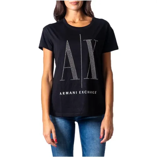 Printed Womens T-shirt , female, Sizes: M, S, XS - Armani Exchange - Modalova