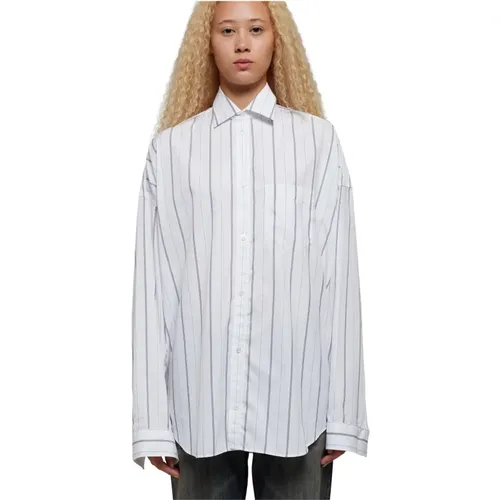 Striped Poplin Cotton Shirt , female, Sizes: S - Balenciaga - Modalova
