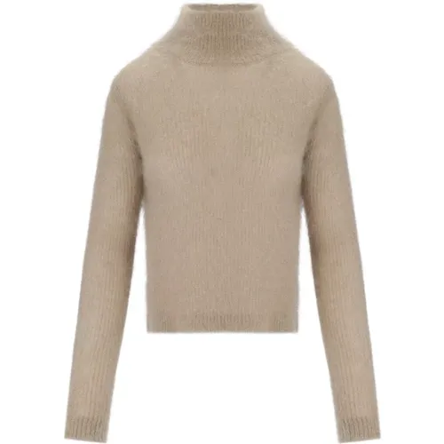 Mohair Wollmischung Grauer Strickpullover , Damen, Größe: XS - Cruna - Modalova