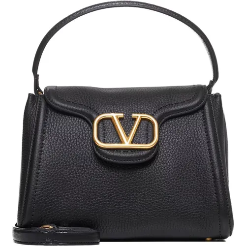 Leather Handbag with VLogo Signature , female, Sizes: ONE SIZE - Valentino Garavani - Modalova