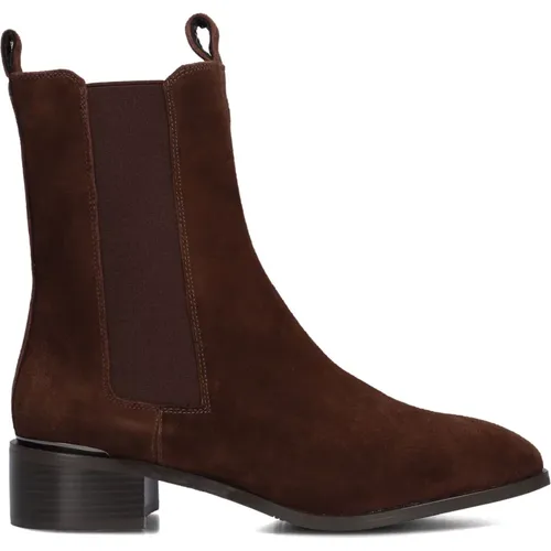 Braune Wildleder Chelsea Stiefel Flach,Flache Chelsea Boots Braun Damen,Schwarze Leder Chelsea Stiefel Flach,Schwarze Wildleder Chelsea Stiefel Flach - Stefano Lauran - Modalova